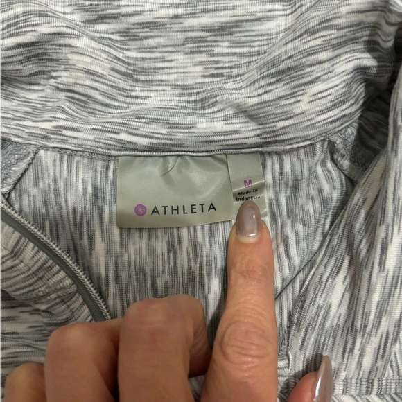 Athleta Womens 1/4 Zip Pullover Gray Medium - Picture 3 of 5
